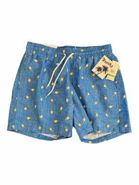 Trunks Surf & Swim Sano Chambray Lemons Swim Trunks NWT